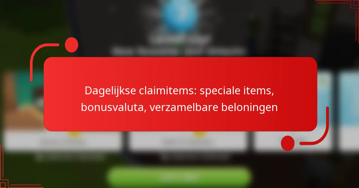 Dagelijkse claimitems: speciale items, bonusvaluta, verzamelbare beloningen
