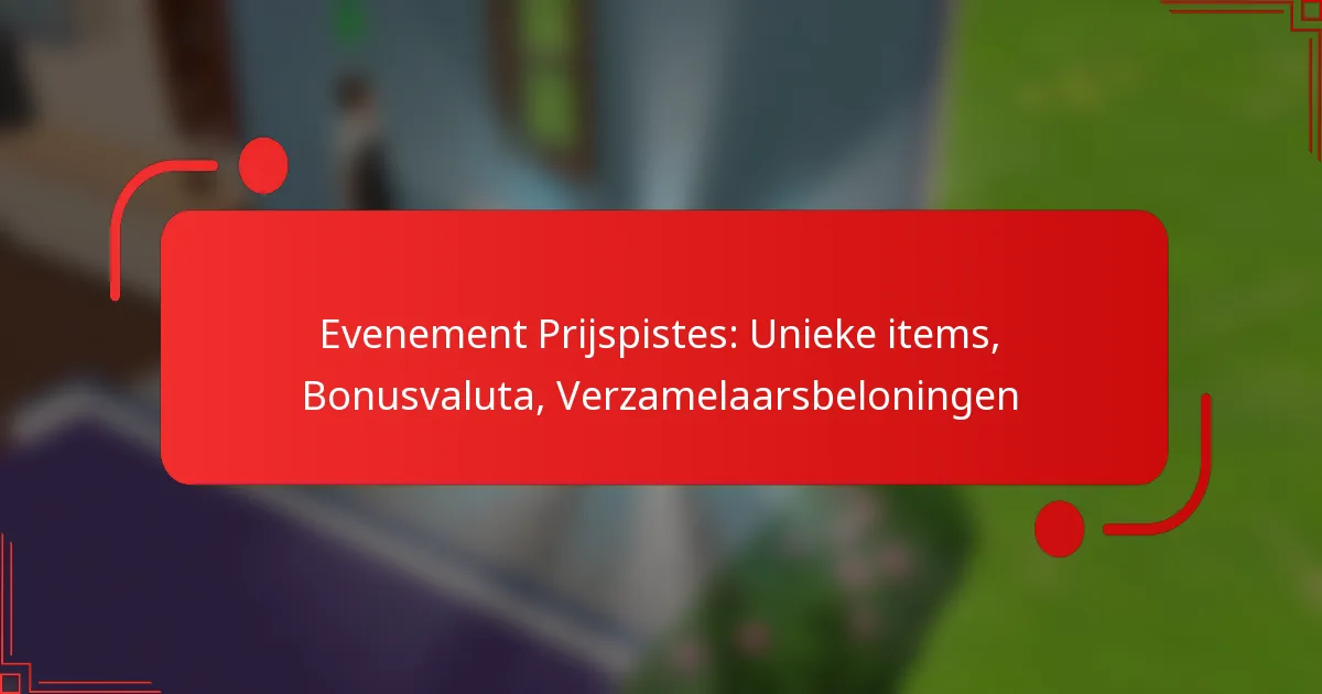 Evenement Prijspistes: Unieke items, Bonusvaluta, Verzamelaarsbeloningen