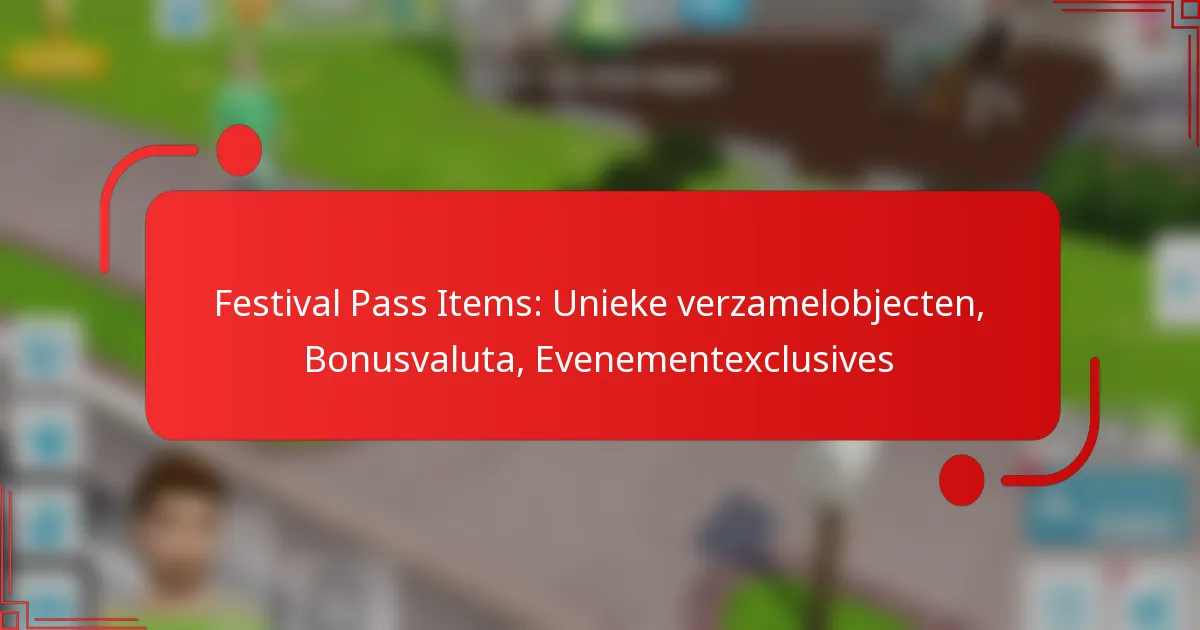 Festival Pass Items: Unieke verzamelobjecten, Bonusvaluta, Evenementexclusives