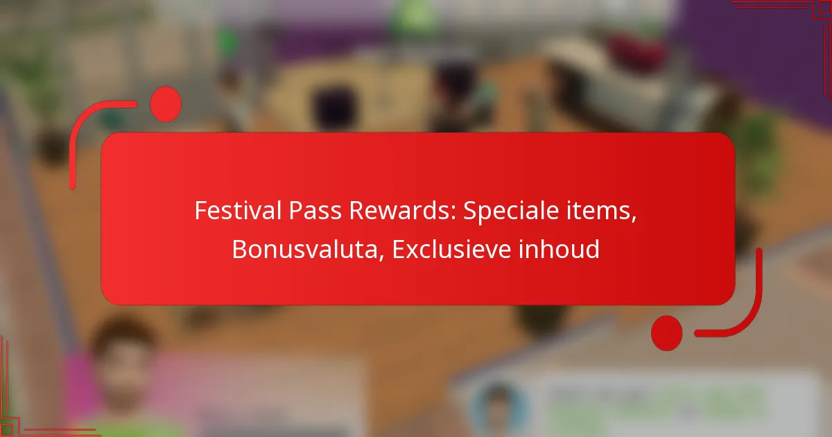 Festival Pass Rewards: Speciale items, Bonusvaluta, Exclusieve inhoud