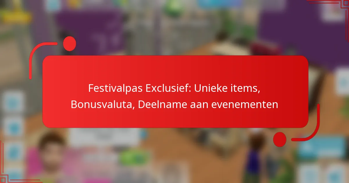 Festivalpas Exclusief: Unieke items, Bonusvaluta, Deelname aan evenementen
