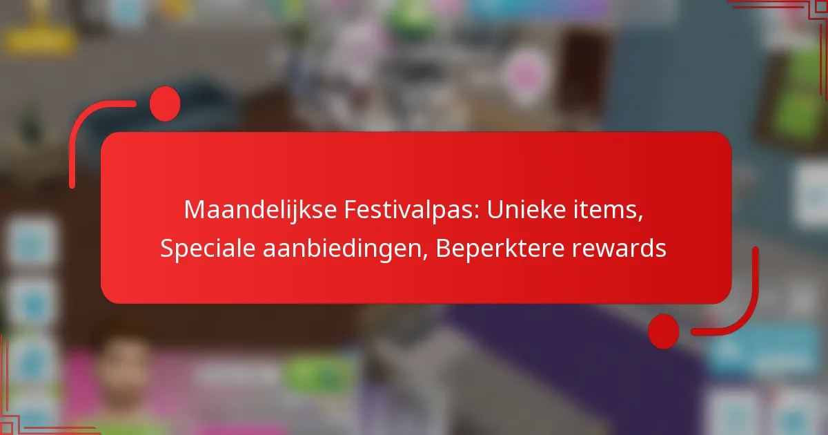 Maandelijkse Festivalpas: Unieke items, Speciale aanbiedingen, Beperktere rewards