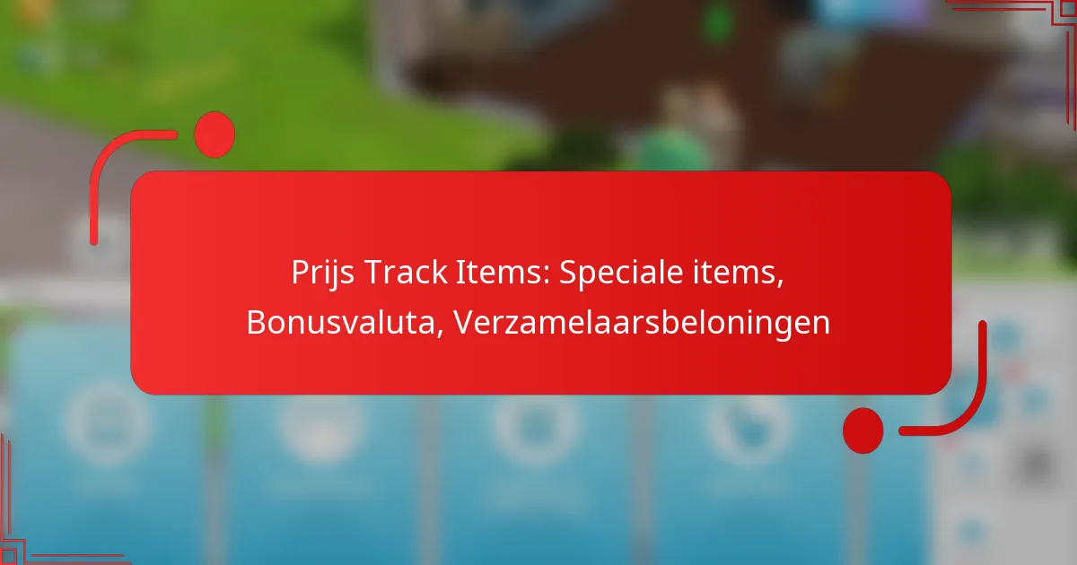 Prijs Track Items: Speciale items, Bonusvaluta, Verzamelaarsbeloningen